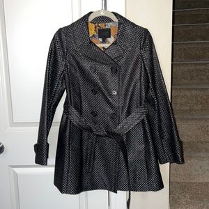 J.Crew Gray/Gunmetal Collection Metallic Diamond Lattice Belted Coat. Size 6